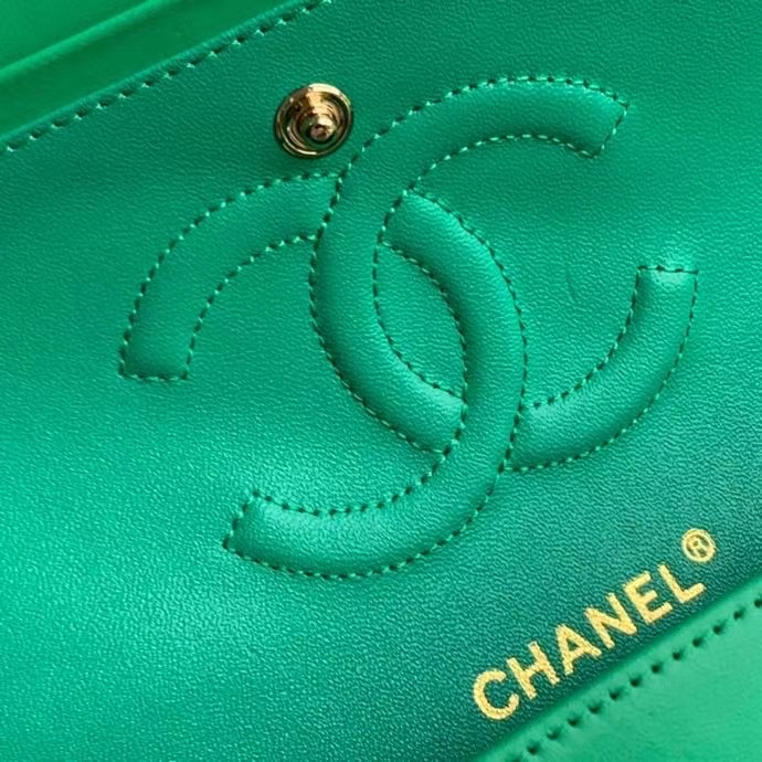 Chanel Flap Shoulder Bag Original Sheepskin leather A1112 Green