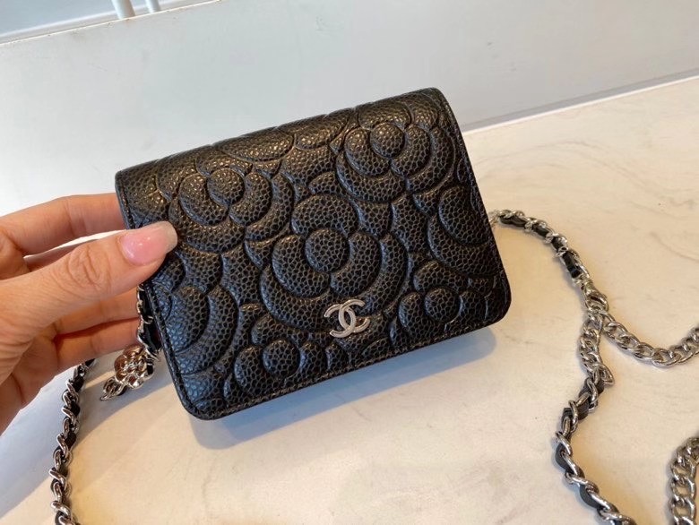 chanel classic clutch with chain Lambskin & Gold-Tone Metal AP3318 black