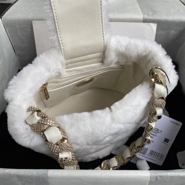 Chanel bucket bag AS2257 white
