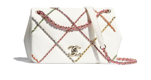 Chanel flap bag AS2383 White & Multicolor