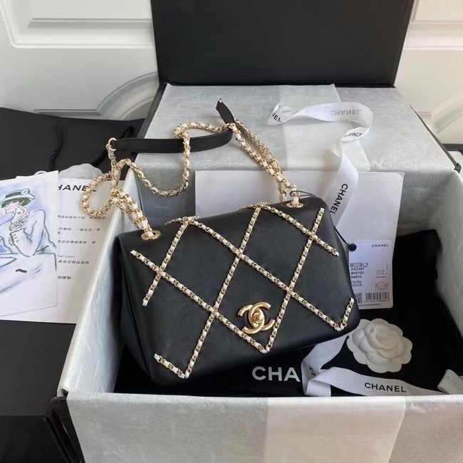 Chanel flap bag AS2383 black & White