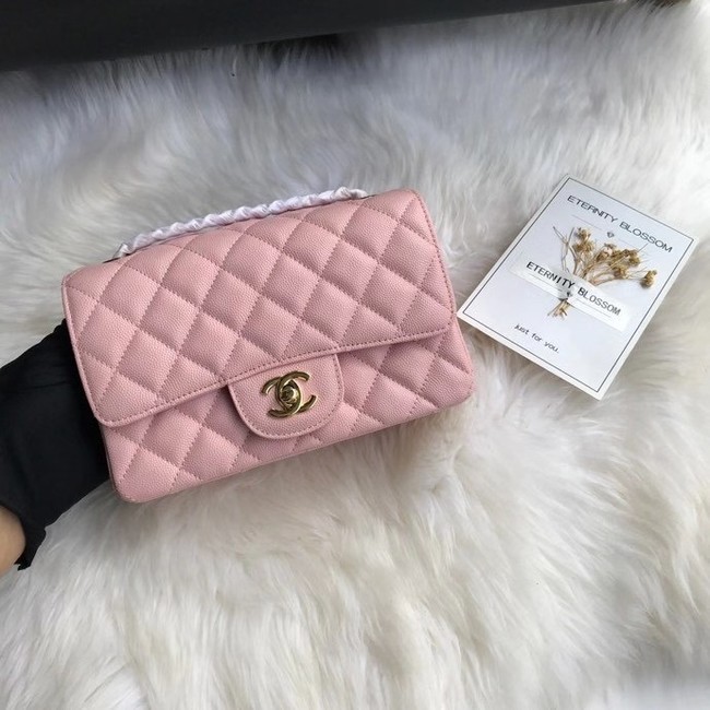 Chanel mini flap bag Grained Calfskin A1116 pink