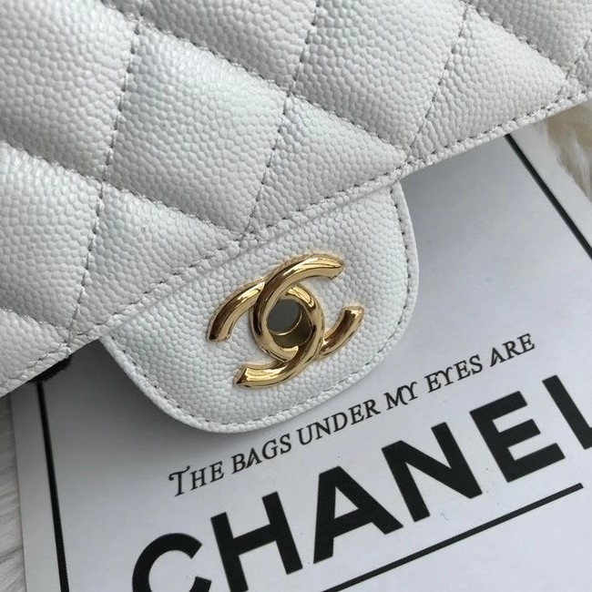 Chanel mini flap bag Grained Calfskin A1116 white