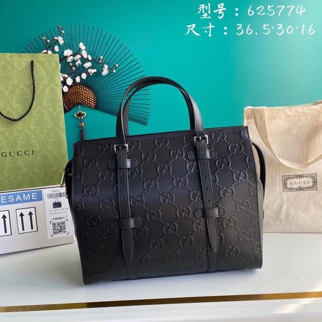 Gucci GG embossed tote bag 625774 Black 