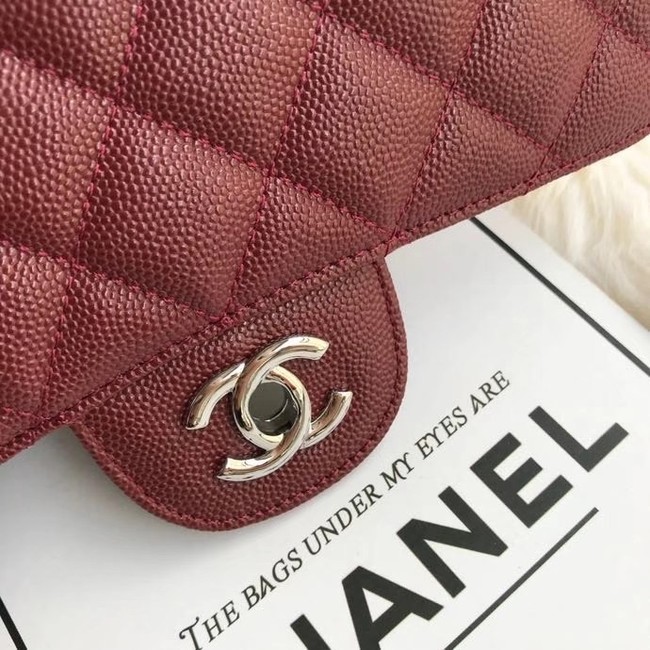 Chanel mini flap bag Grained Calfskin A1116 Burgundy