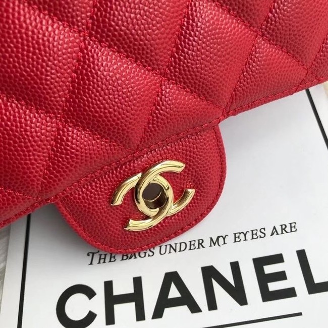 Chanel mini flap bag Grained Calfskin A1116 RED