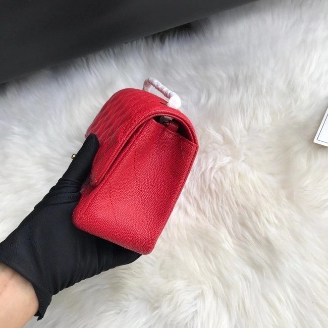 Chanel mini flap bag Grained Calfskin A1116 RED