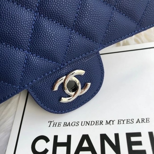 Chanel mini flap bag Grained Calfskin A1116 dark blue