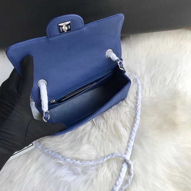 Chanel mini flap bag Grained Calfskin A1116 dark blue