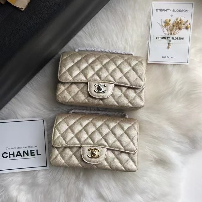 Chanel mini flap bag Grained Calfskin A1116 gold