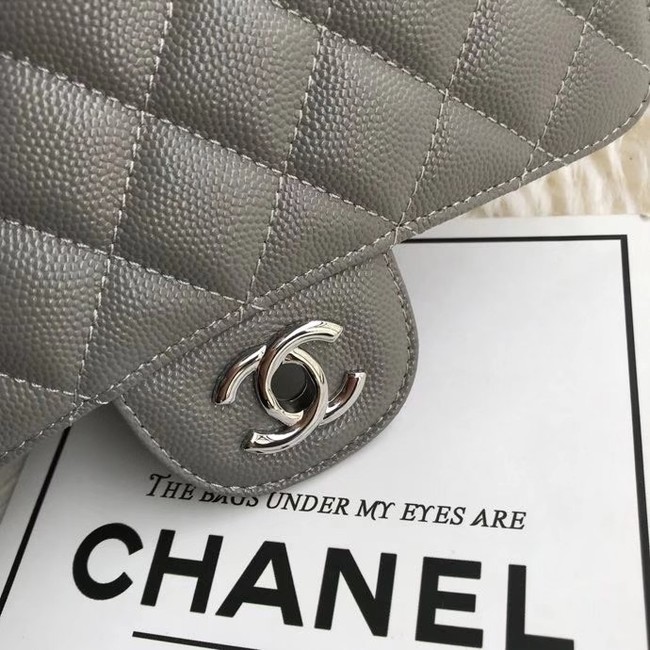 Chanel mini flap bag Grained Calfskin A1116 gray