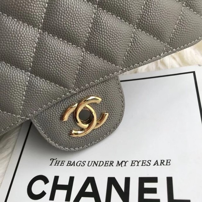 Chanel mini flap bag Grained Calfskin A1116 gray