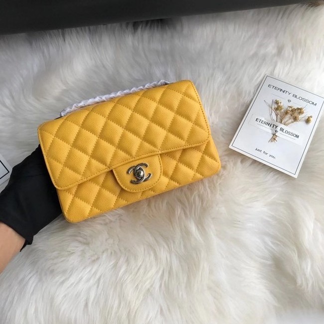 Chanel mini flap bag Grained Calfskin A1116 yellow