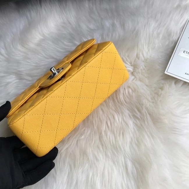 Chanel mini flap bag Grained Calfskin A1116 yellow