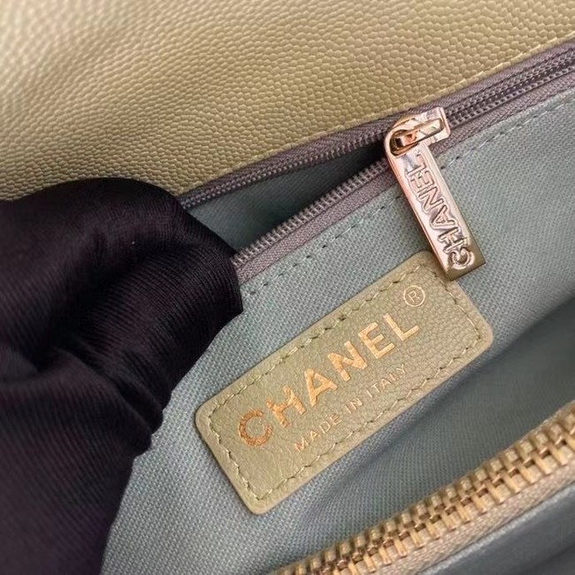 Chanel coco flap bag with top handle A92991 Avocado Green