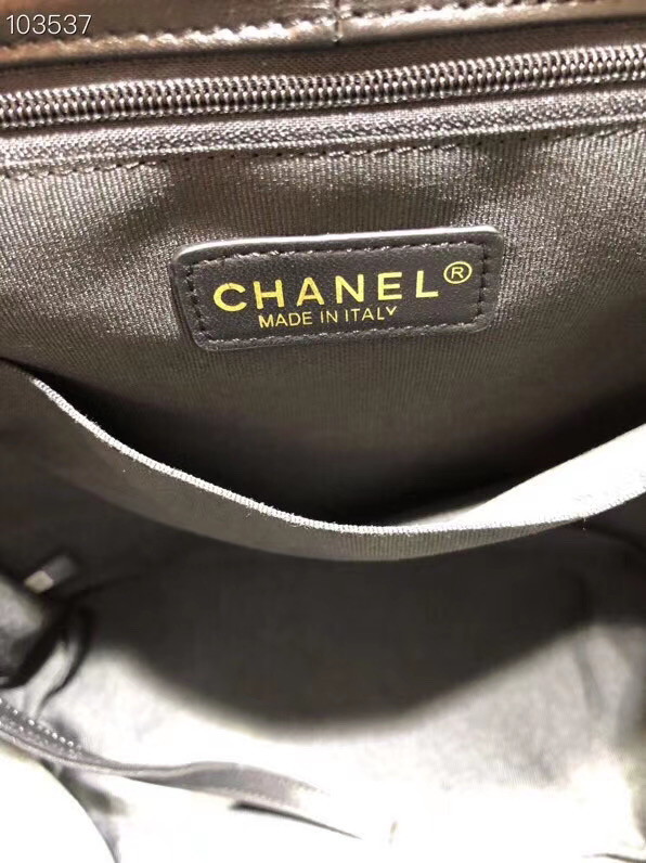 CHANEL Tweed small Backpack & gold-Tone Metal 69965 black