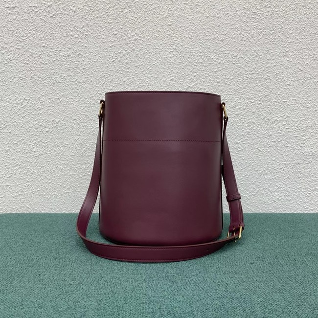 Celine BUCKET BAG IN SHINY CALFSKIN 193043 Burgundy