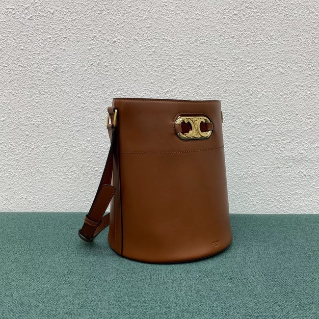 Celine BUCKET BAG IN SHINY CALFSKIN 193043 brown