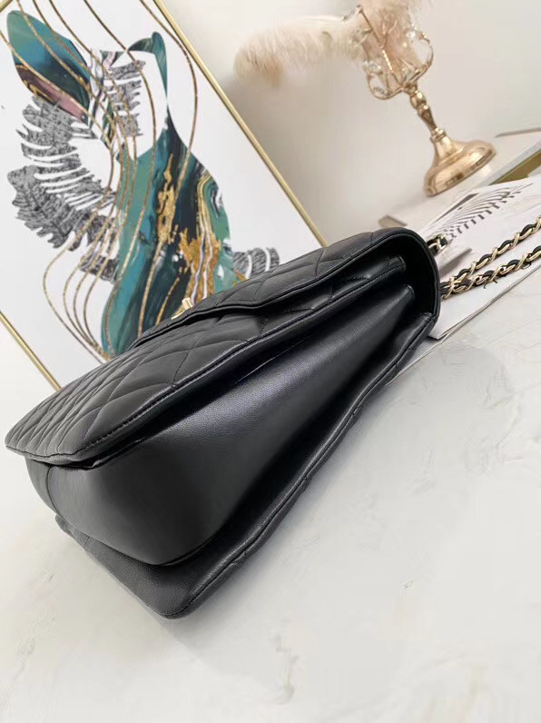 Chanel coco flap bag with top handle A92237 black