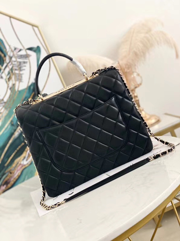 Chanel coco flap bag with top handle A92237 black