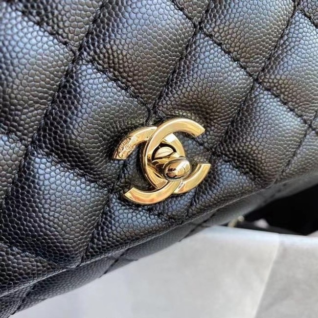 Chanel coco mini flap bag with top handle AS2215 black