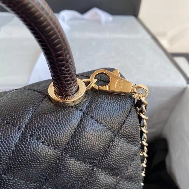 Chanel coco mini flap bag with top handle AS2215 black