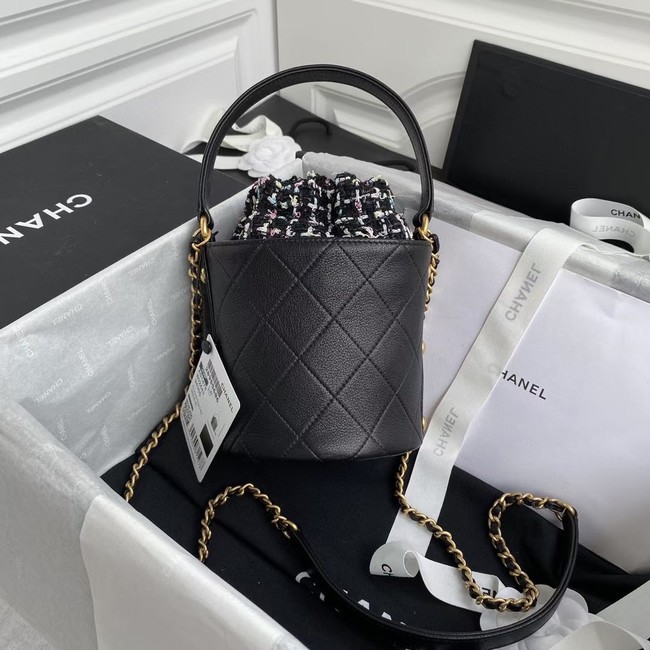 Chanel drawstring bag Lambskin & Gold Metal AS6695 black