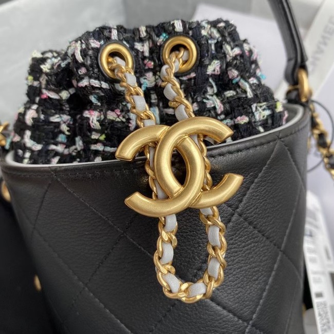 Chanel drawstring bag Lambskin & Gold Metal AS6695 black