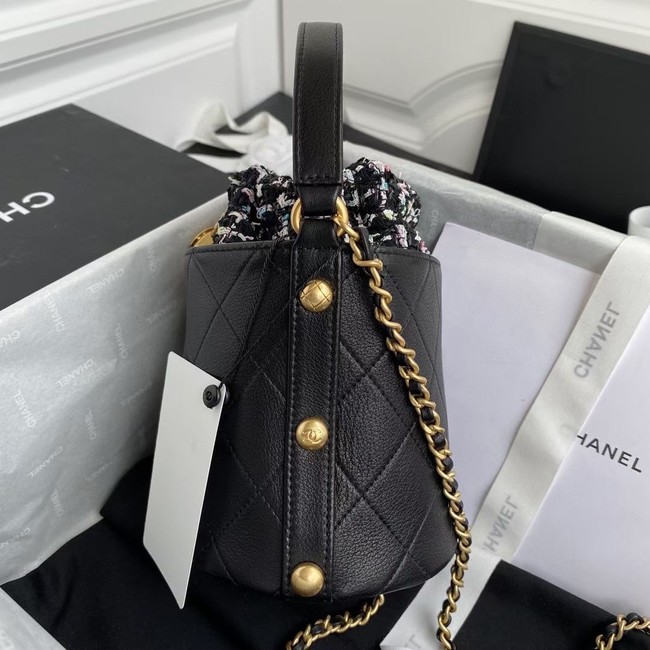Chanel drawstring bag Lambskin & Gold Metal AS6695 black
