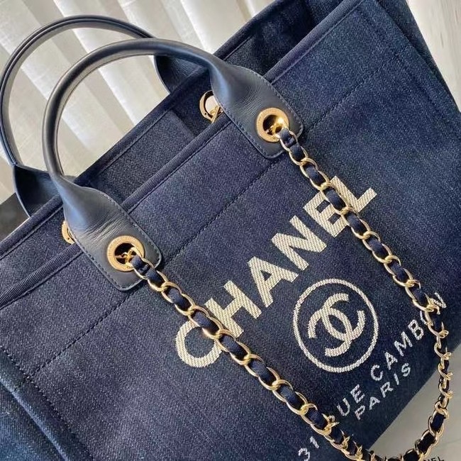 Chanel large shopping bag A66941 royal blue