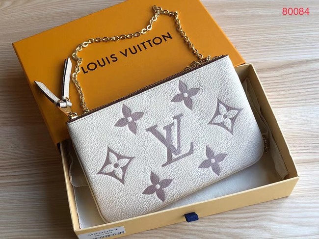 Louis vuitton DOUBLE ZIP POCHETTE M80084 Cream