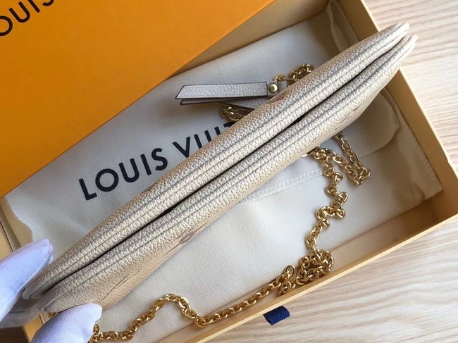 Louis vuitton DOUBLE ZIP POCHETTE M80084 Cream