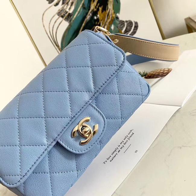 Chanel flap bag AS2273 light blue