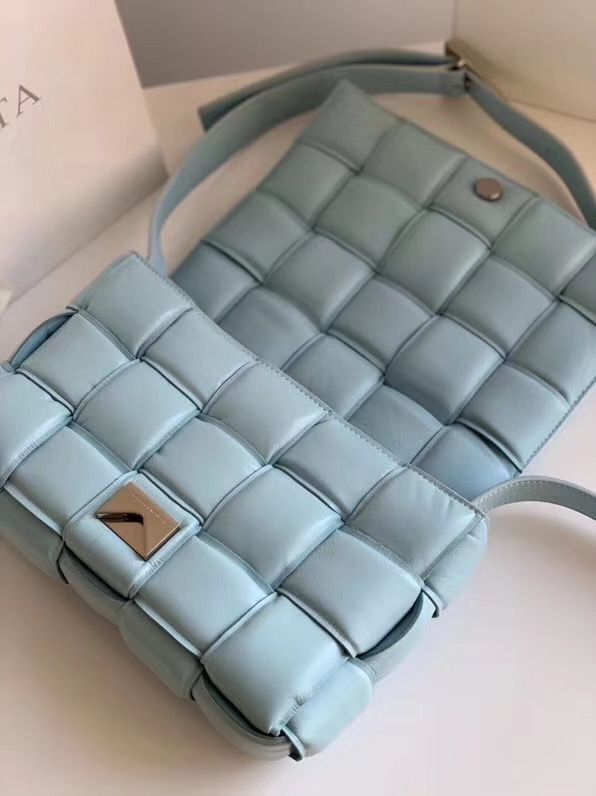 Bottega Veneta PADDED CASSETTE BAG suede 591970 Light Blue