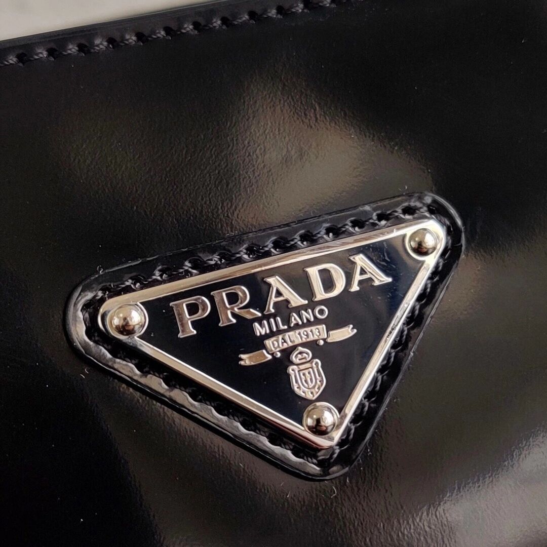 Prada Brushed leather handbag 1BA321 black