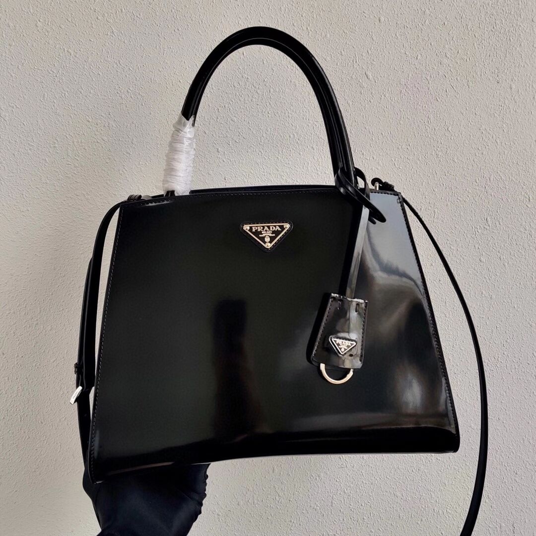 Prada Brushed leather handbag 1BA321 black