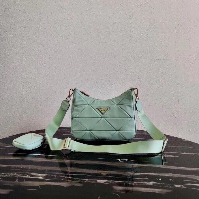 Prada Gaufre nappa leather shoulder bag 1BC151A light green