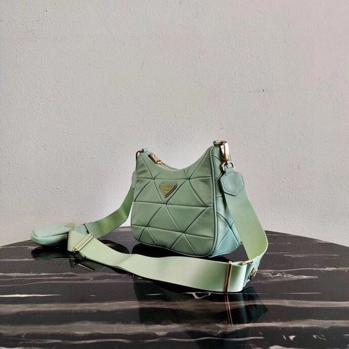 Prada Gaufre nappa leather shoulder bag 1BC151A light green