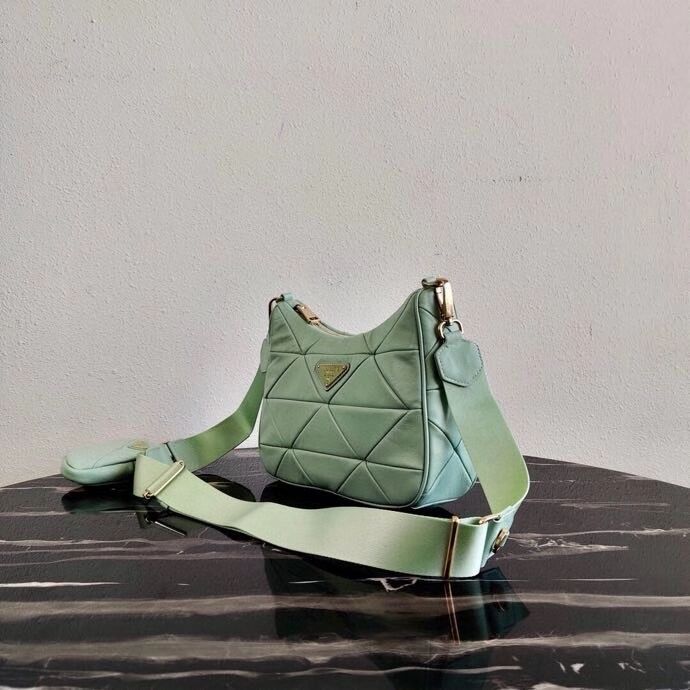 Prada Gaufre nappa leather shoulder bag 1BC151A light green