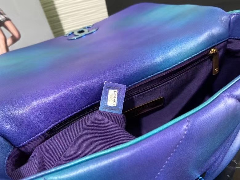 chanel 19 flap bag AS1160 Blue & Purple