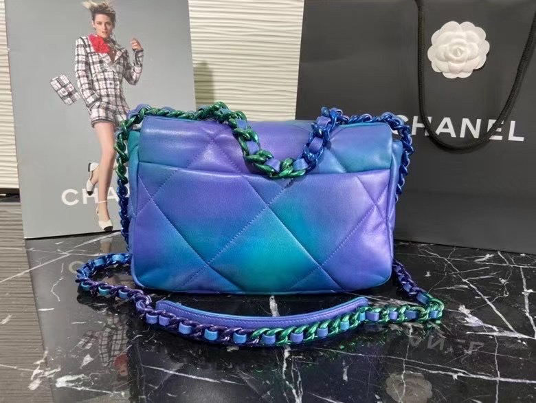 chanel 19 flap bag AS1160 AS1161 Blue & Purple