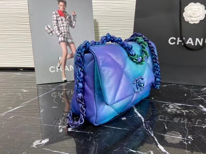 chanel 19 flap bag AS1160 Blue & Purple