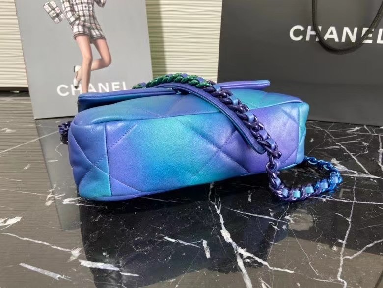 chanel 19 flap bag AS1160 Blue & Purple
