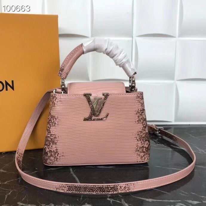 Louis Vuitton CAPUCINES PM Original Lizard Leather M52386 Pink