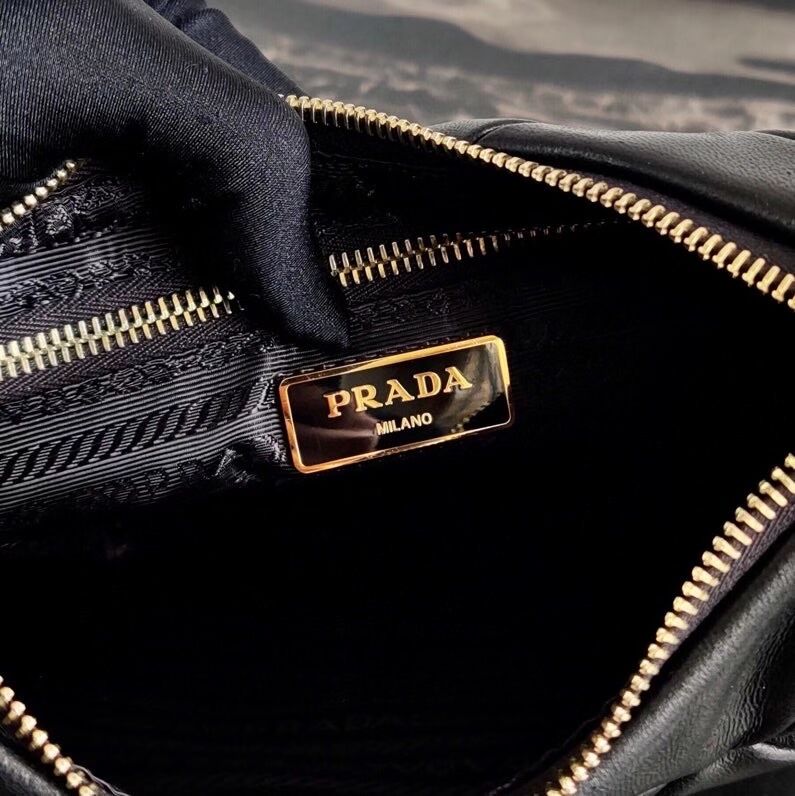 Prada Gaufre nappa leather shoulder bag 1BC151A black