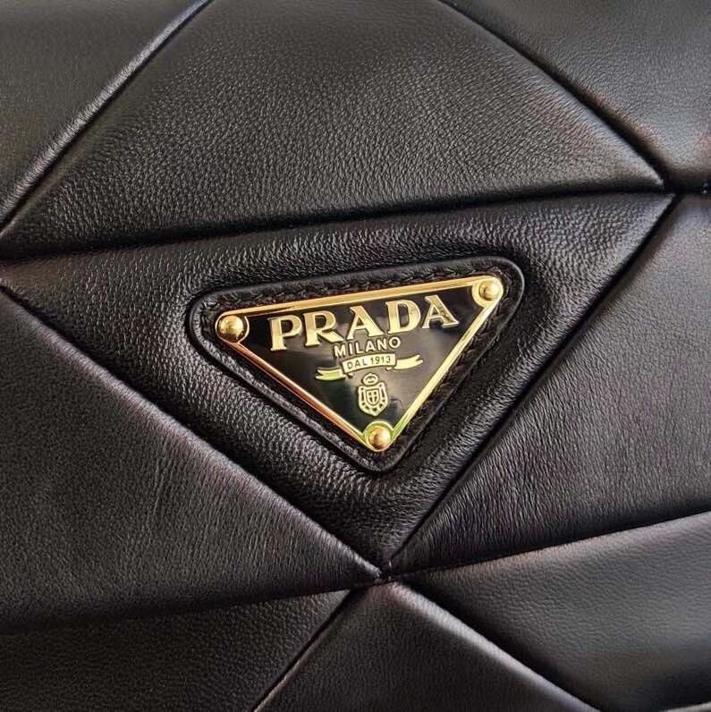 Prada Gaufre nappa leather shoulder bag 1BD292A black