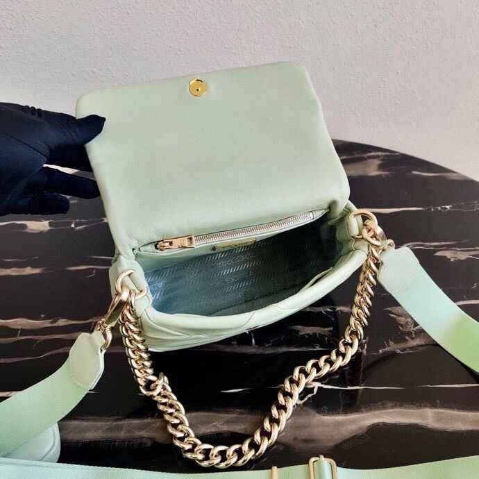 Prada Gaufre nappa leather shoulder bag 1BD292A light green