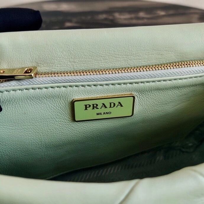 Prada Gaufre nappa leather shoulder bag 1BD292A light green