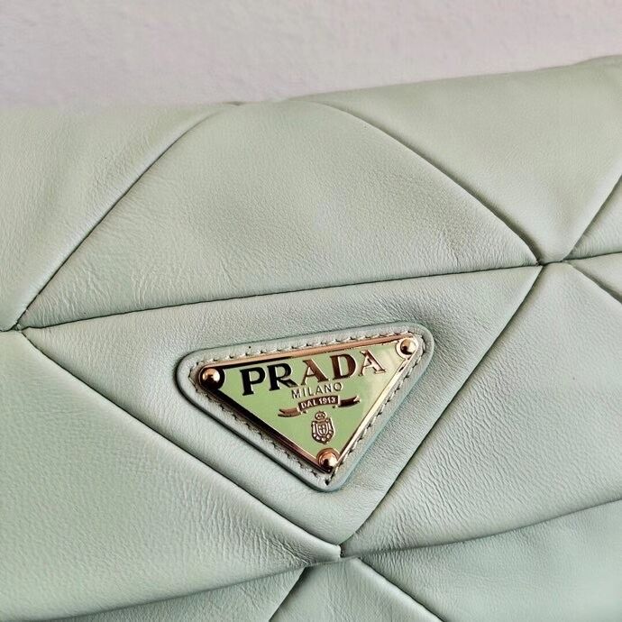 Prada Gaufre nappa leather shoulder bag 1BD292A light green