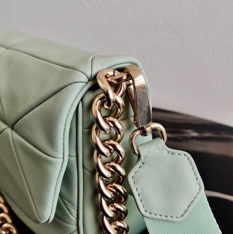 Prada Gaufre nappa leather shoulder bag 1BD292A light green